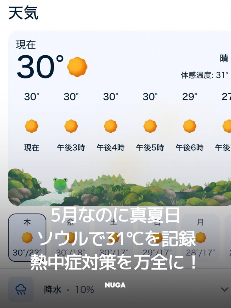 5月なのに真夏日?ソウルで31℃を記録!お出かけ時の注意点 - News th52 1 5月なのに真夏日?ソウルで31℃を記録!お出かけ時の注意点 7