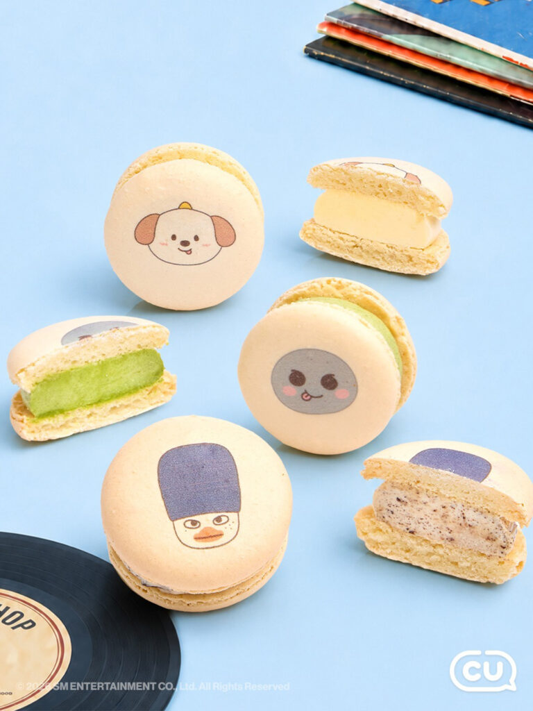 CU新作スイーツ:LITTLE RIIZE マカロン単独発売(価格、ランダムステッカー情報) - 260618 News th 2 タルバチョマカロンとヨマルクマカロンのクリーム断面詳細カット