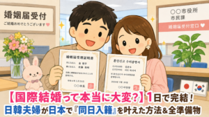 【国際結婚って本当に大変？】1日で完結！日韓夫婦が日本で「同日入籍」を叶えた方法＆全準備物 10