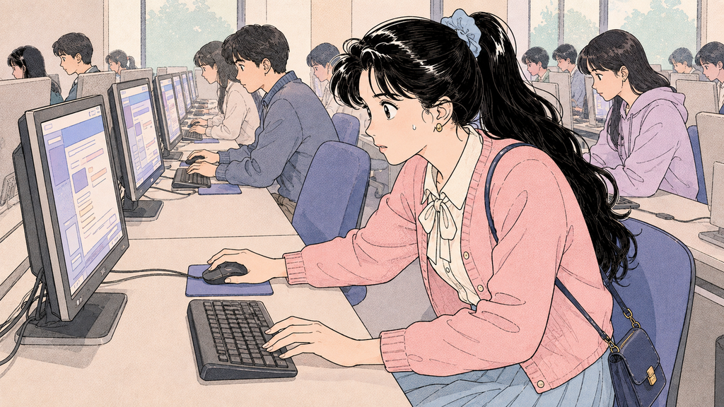 韓国大学の履修登録|留学生が授業開始前に確認すること MISSION 10 - image 31 1024x576 1 韓国大学のPC室で履修登録開始時刻に科目を申請する場面