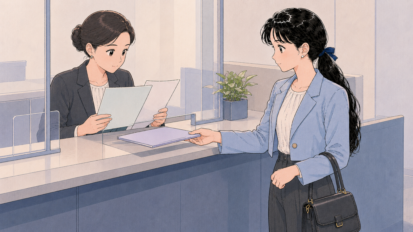 D-4-1ビザ申請|日本人向け必要書類・申請手順ガイド MISSION 06 - image 44 韓国総領事館の窓口でD-4-1ビザ申請書類を提出する場面