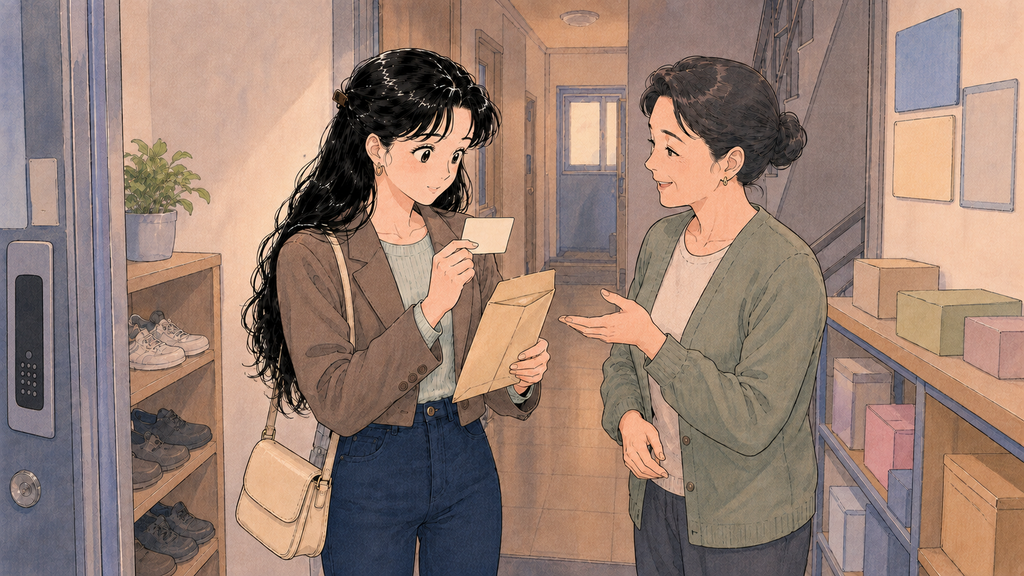 D-4-1の外国人登録はどうする?韓国語学留学生の申請手順・必要書類 MISSION 11 - image 49 コシウォンの管理人から届いた外国人登録証を受け取る場面