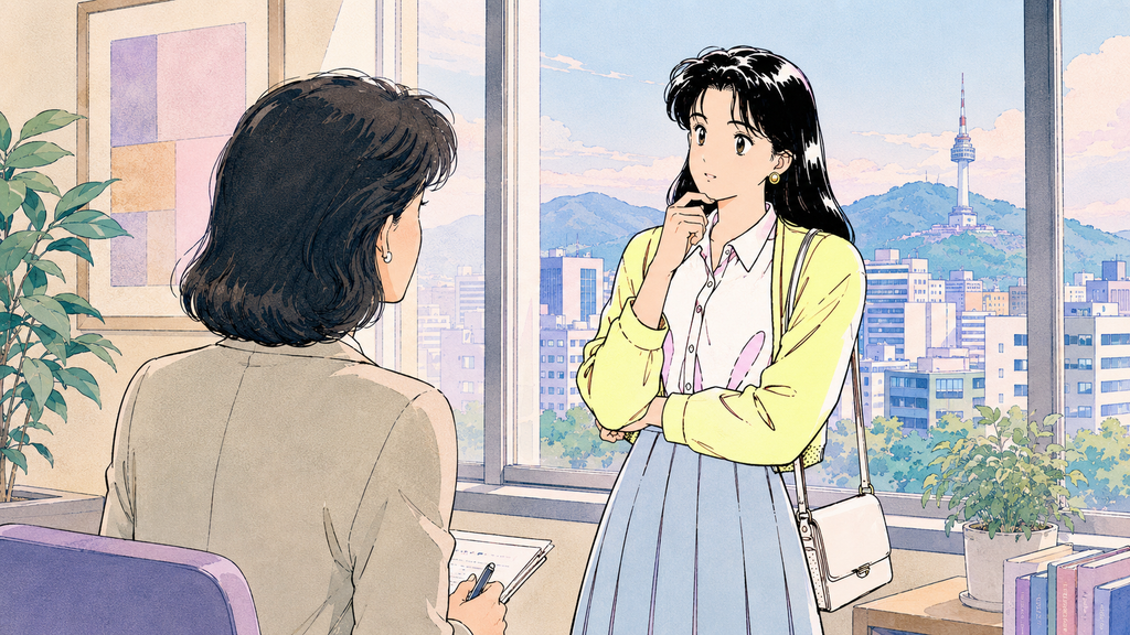 韓国D-2留学の目的を決める|大学・大学院・交換留学の選び方 MISSION 01 - image 7 韓国大学留学で得たい成果を将来の進路と照らし合わせる場面