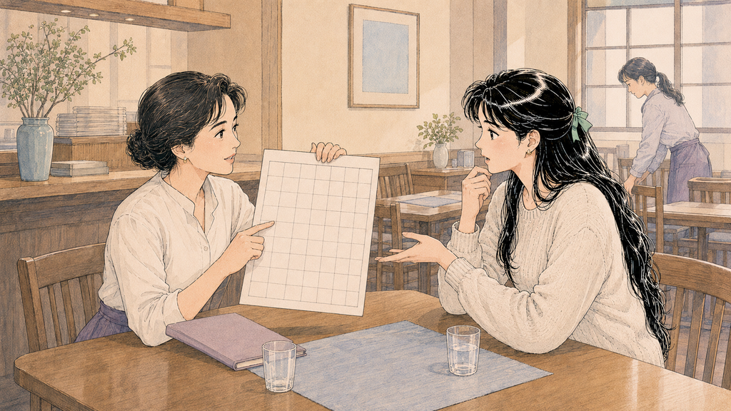 韓国で外国人がアルバイトを探す方法|求人・応募・面接まで解説 MISSION 12 - image 76 韓国の小さな飲食店でアルバイト面接を受ける日本人ワーホリ女性
