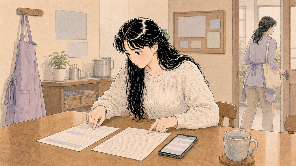韓国の最低賃金はいくら?2026年の時給と外国人への適用を解説 MISSION 14 - image 78 1024x576 1 韓国ワーホリで初給料の勤務時間と給与明細を照合する日本人女性