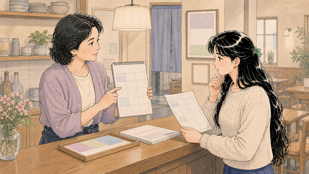 韓国の週休手当とは?外国人にもわかる条件・計算方法を解説 MISSION 15 - image 79 韓国ワーホリで給与明細の週休手当について店長に確認する日本人女性